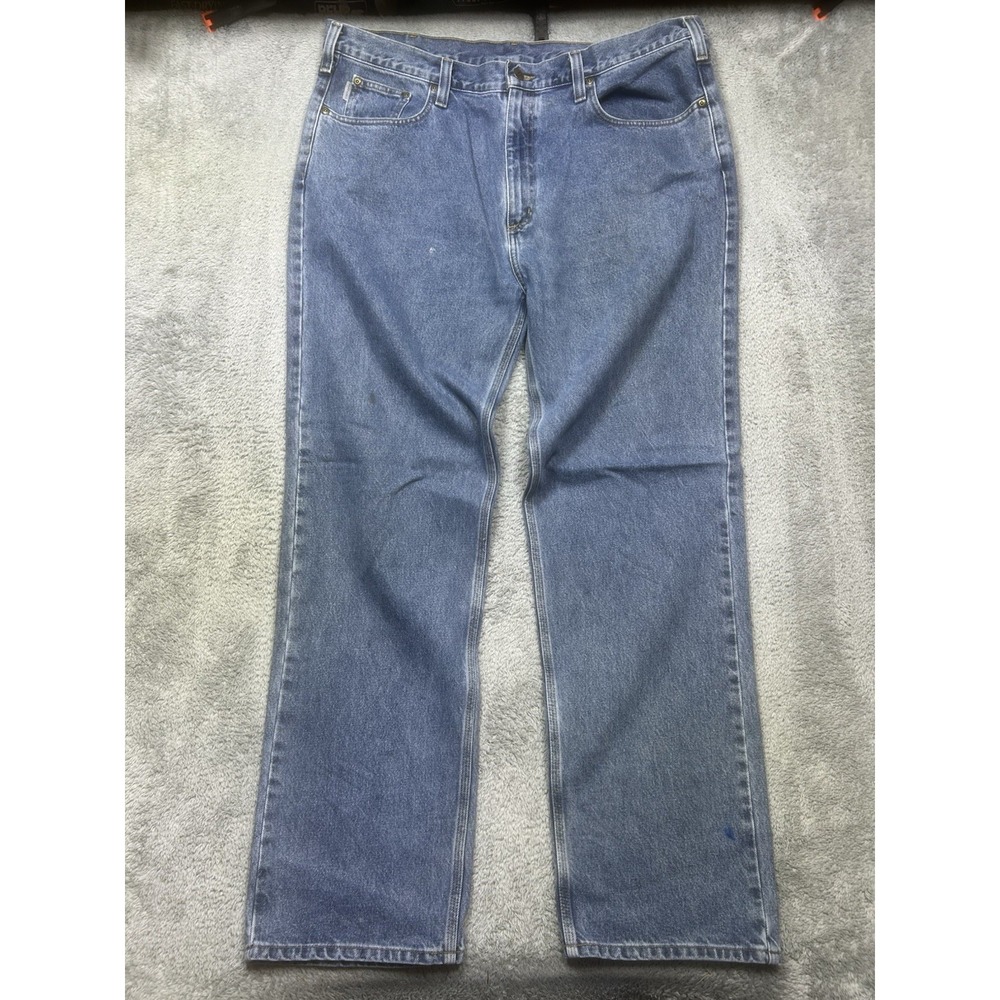 Carhartt Jeans Men's 40x34 Blue Relaxed Fit Denim Straight Leg Workwear B460 DPS
